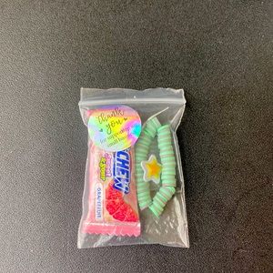 Baby/toddler  bracelet  mint green and grey sticker/ candy